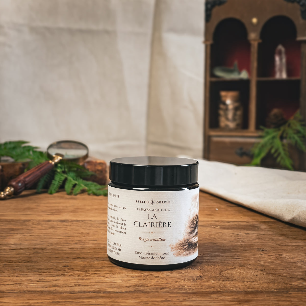 Bougie La Clairière 100 g, pierre de lune – Atelier Oracle
