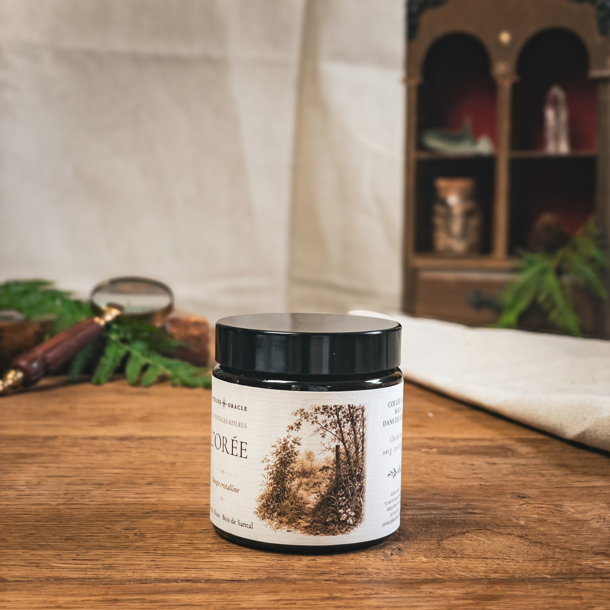 Bougie L'Orée 100 g, vue de côté – Atelier Oracle