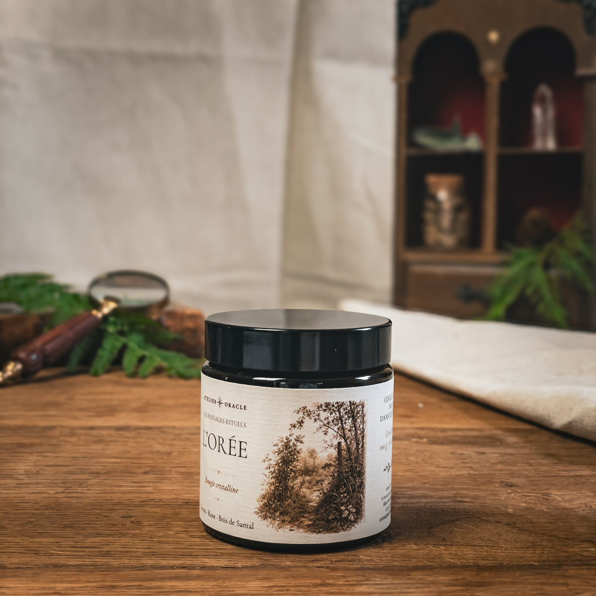 Bougie L'Orée 100 g, vue de côté – Atelier Oracle