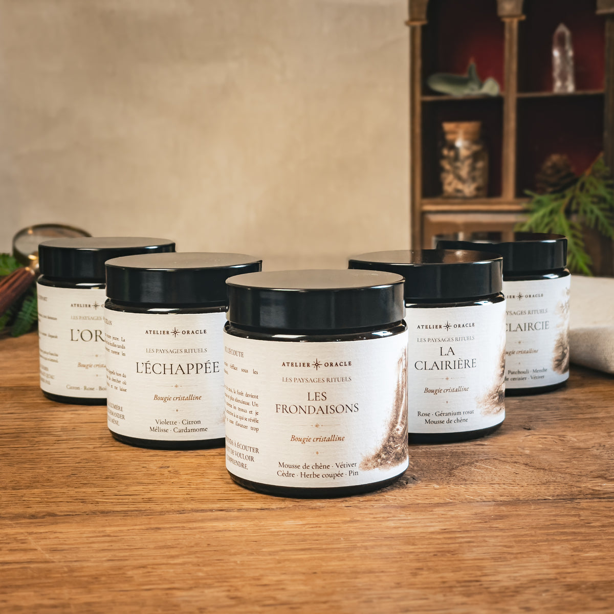 Coffret Les 5 Paysages rituels, bougies – Atelier Oracle
