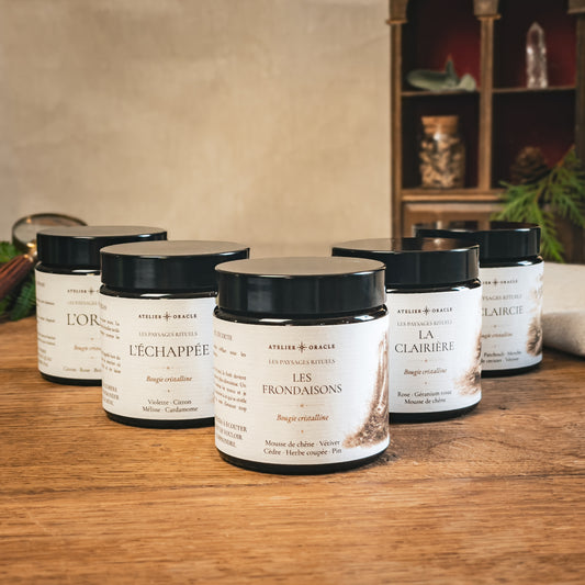 Coffret Les 5 Paysages rituels, bougies – Atelier Oracle