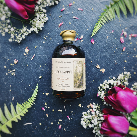 Diffuseur L’Échappée - Violette des bois, mélisse, citron & cardamome · Agate mousse