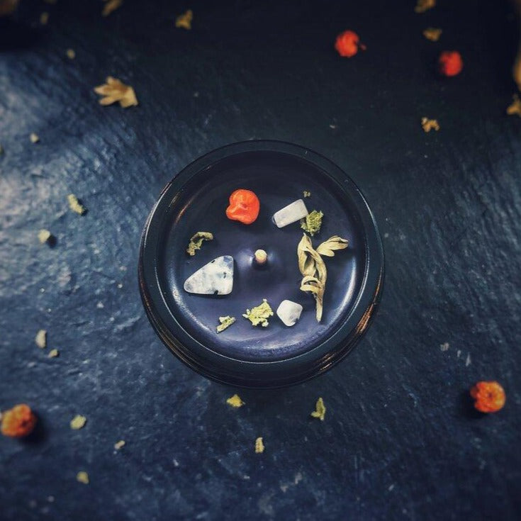Bougie Samhain, vue du dessus – Atelier Oracle