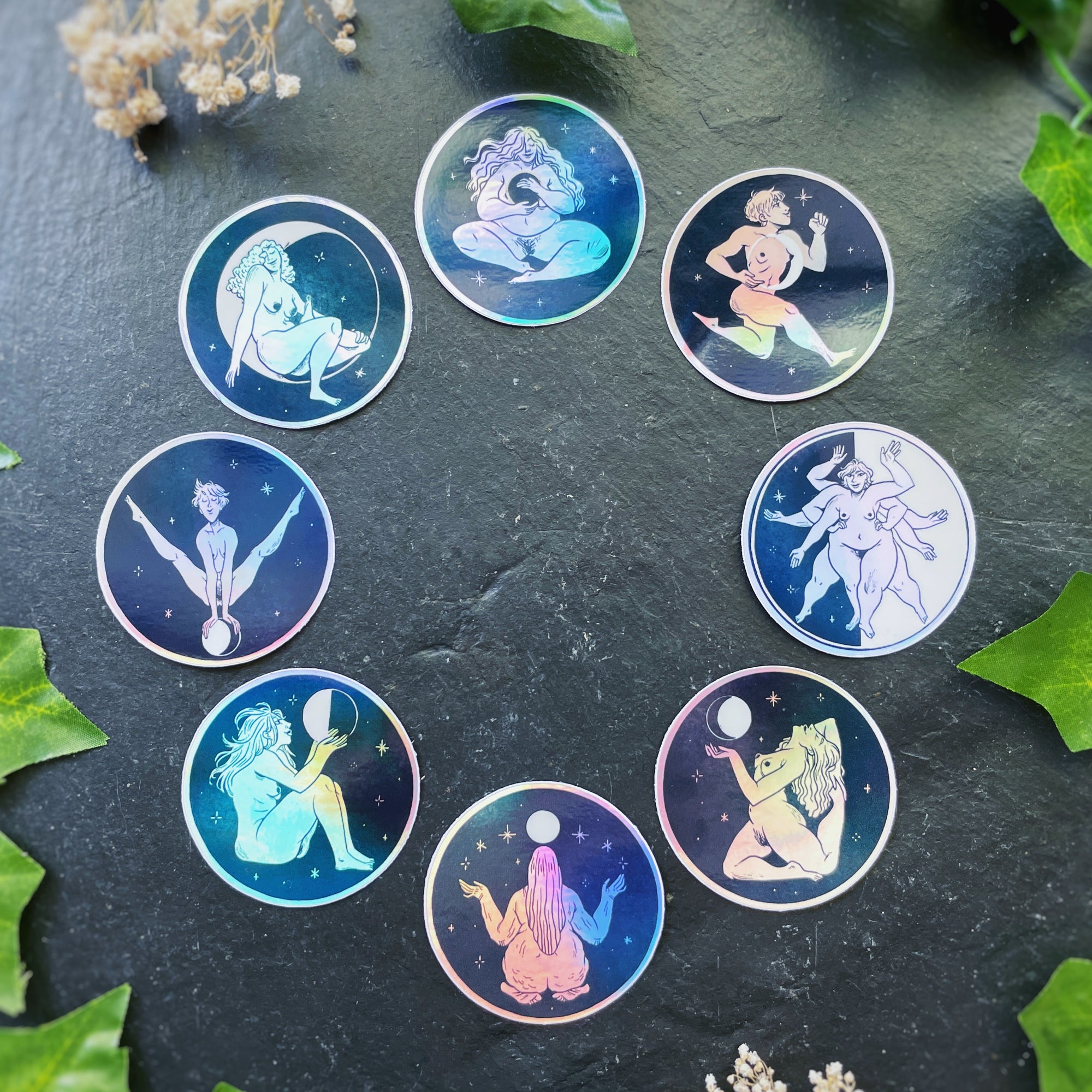 Stickers holographiques lunaires
